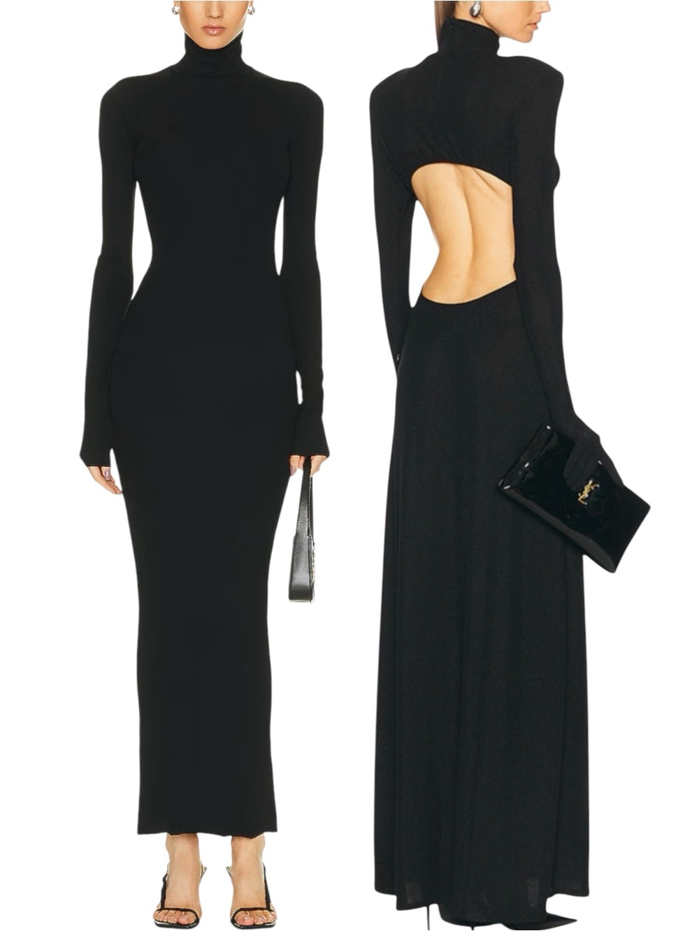 NWOT Eterne Stella Mock Neck Maxi Dress Size XS